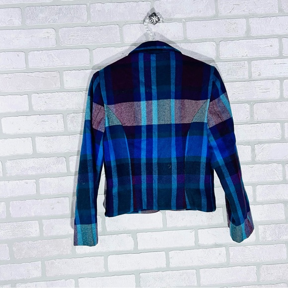 Vintage 1980’s Sweet Apple Plaid Blazer in Jewel Tones Size 7/8 Made in USA - Picture 6 of 11